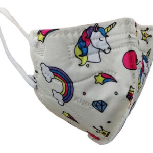 MASCARILLA KN95 NIÑOS UNICORNIO BLANCA